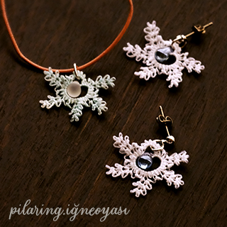 ビーズを編み込むアクセサリーパーツ：Snow