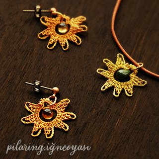 ビーズを編み込むアクセサリーパーツ：Sun